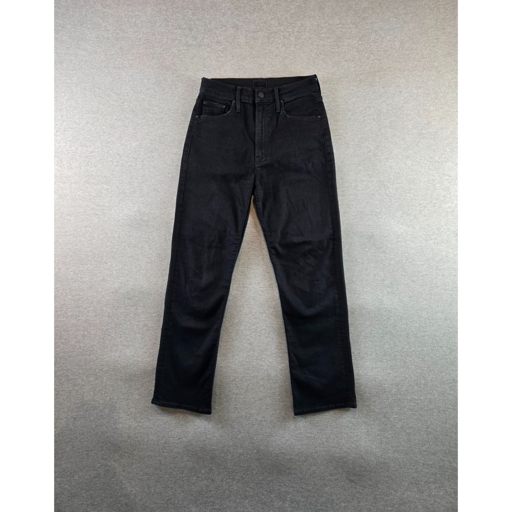 MOTHER High-Rise Straight Black Jeans